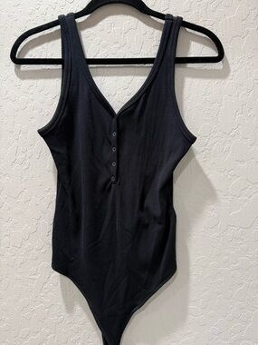 Abercrombie Ribbed Black Bodysuit
